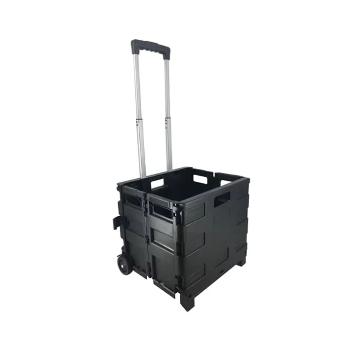 2 Wheels Plastic Foldable Shopping Cart Trolley for Outdoor
