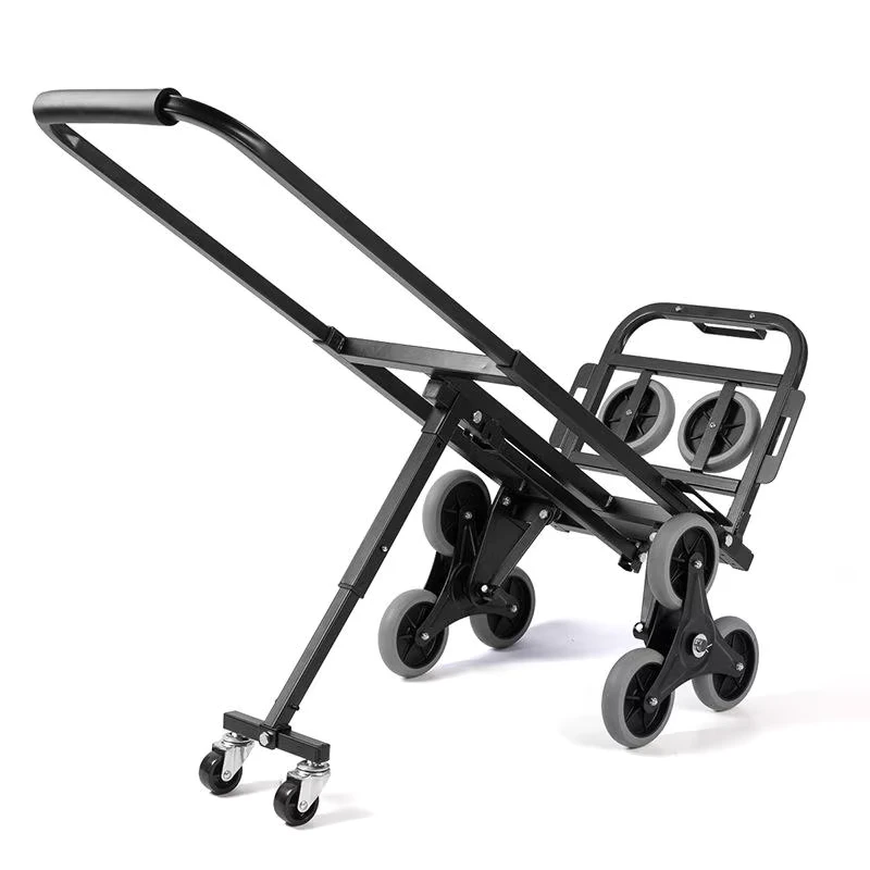 2 Wheels Three wheel Stair Climbing Hand Trolley Portable Shopping Cart Folding Small Steel Tubing OEM Tools Luggage Cart