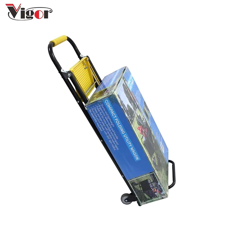 2 in 1 Hand Trolley Cart Ladder Step Folding Cart Ladder with Wheel
