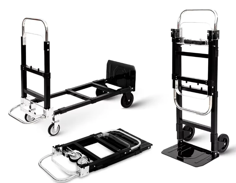 2 in 1 Heavy Duty 300 Lbs Load Capacity Aluminum Folding Convertible Hand Truck Dolly Utility Cart for Moving Luggages Boxes
