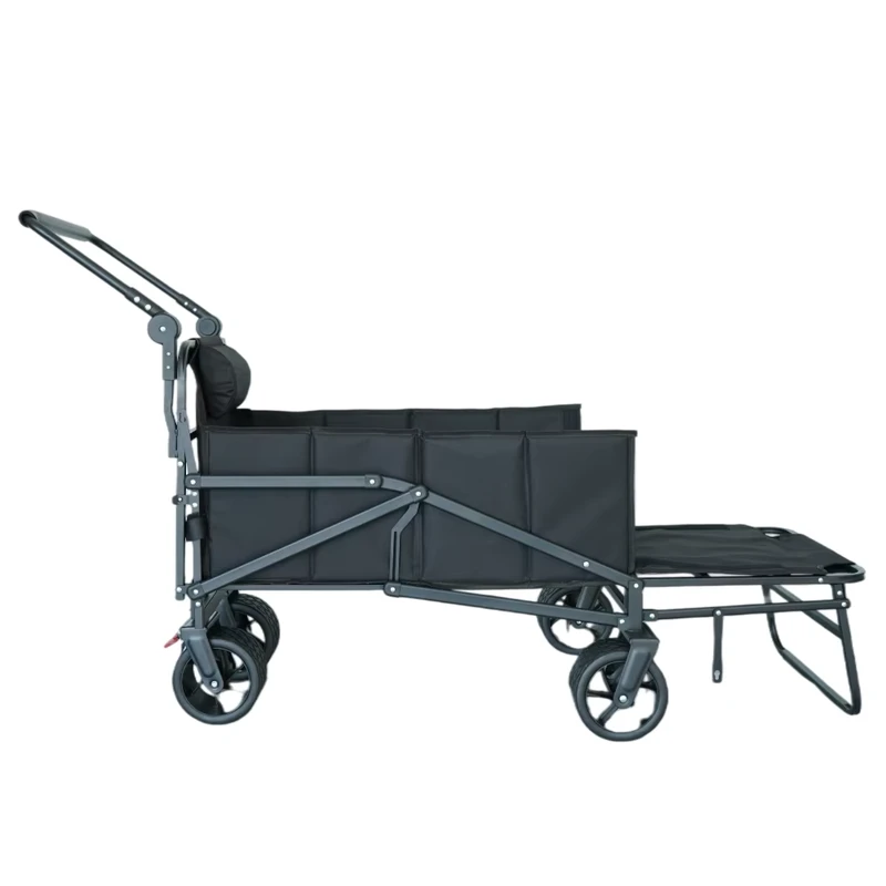 2 in 1 Multiple Heavy Duty Foldable Lounge Chair Carts Collapsible Folding Utility Wagon