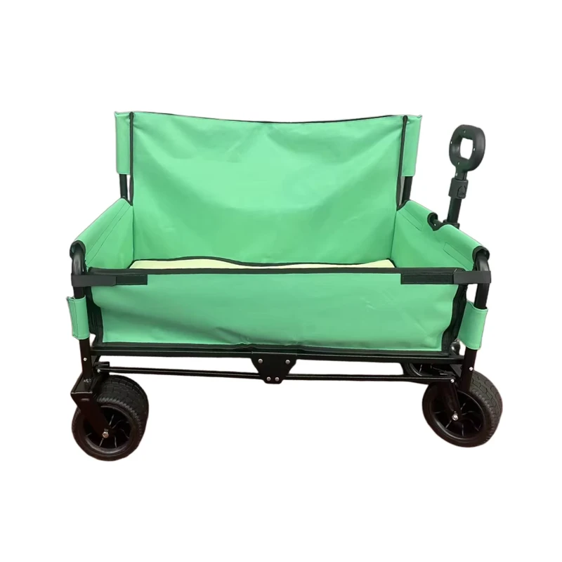 2 in 1 Portable Outdoor Utility Camping Collapsible Sofa Seat Trolley Folding Wagon Cart