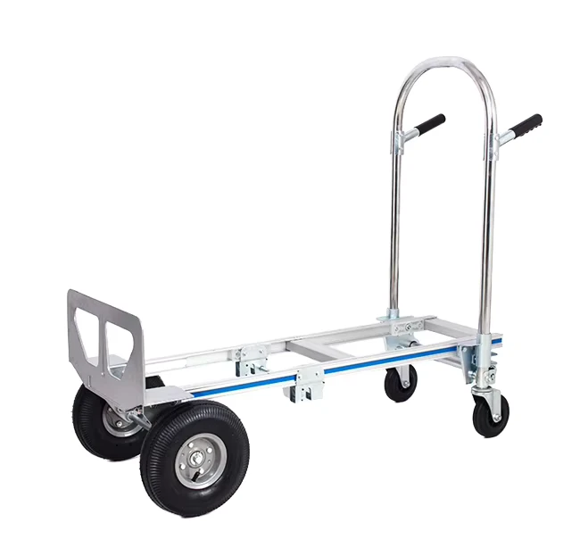 2 in 1 Tiger Car Truck Trolley Aluminum Household Cargo with Four Wheel Steel Structure Multifunctional Folding Load King Truck