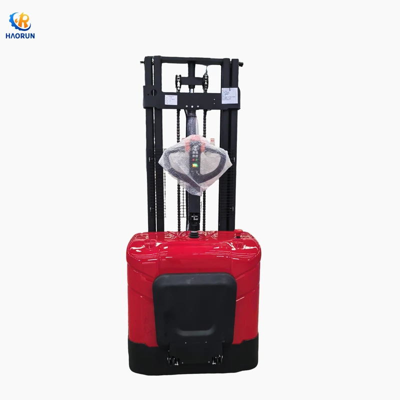2-ton Pallet Truck with Adjustable Wide Legs Suitable for Double Sided Pallet Electric Stacker Indoor Standing Electric Forklift