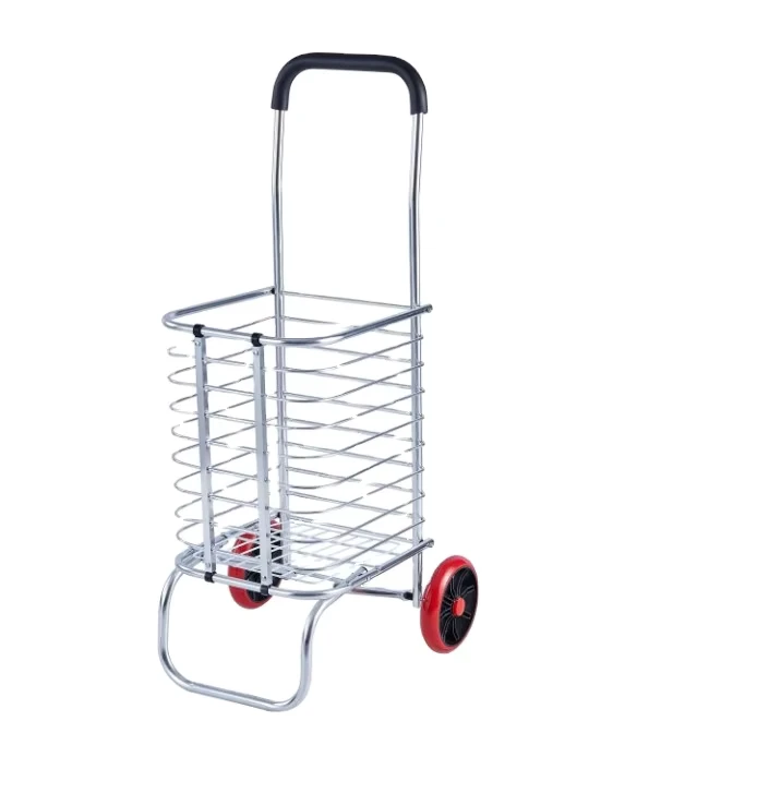 2 wheels Trolley Folding Aluminum Alloy Cart for Shopping