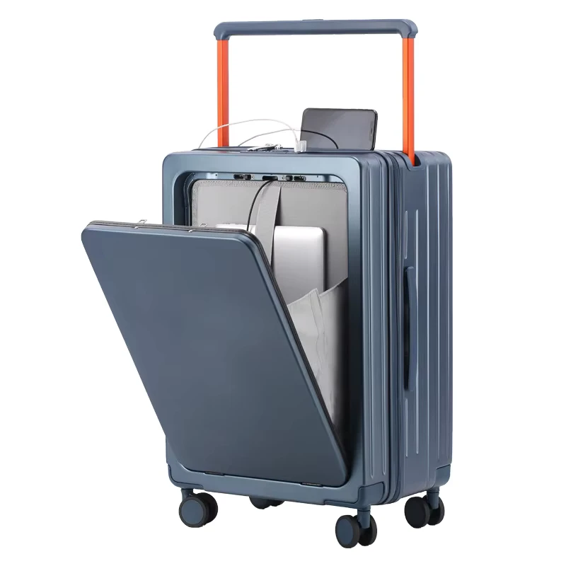 20 24 Inch Aluminum Frame Travel Pc Suitcase USB Charger Carry on Wide Trolley Handle Luggage Sets