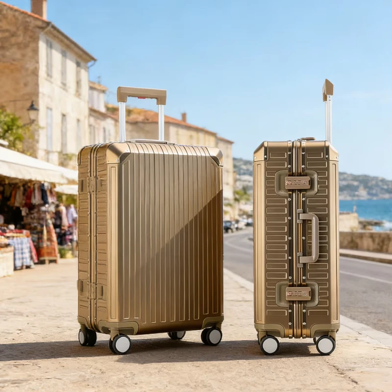 20 Inch All Aluminum Suitcase Trolley Luggage Boarding Box TSA Universal Wheels Travel Case