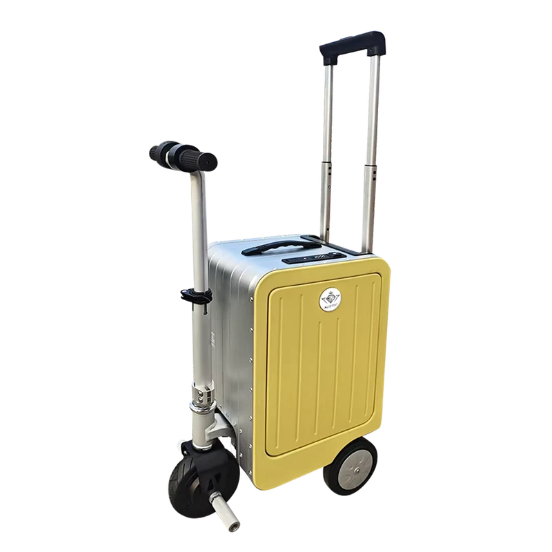 20-Inch Electric Carry-On Suitcase Aluminium Frame Ultra-Lightweight Fast Charging Hands-Free Airport Solution