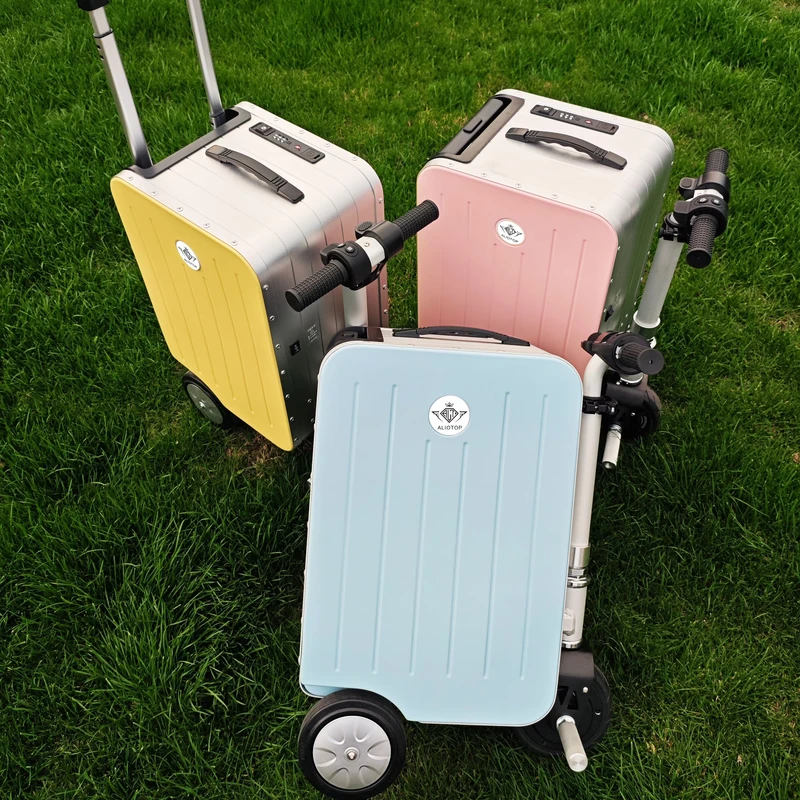 20 Inch USB-C Powered Electric Suitcase Aluminum Cabin Luggage Light Weight Portable Waterproof Anti-Theft