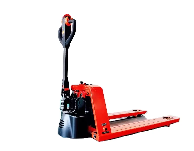 2000kg Steel Electric Pallet Stacker Forklift with Lithium Battery Full Electric Pallet Truck 190mm Lifting Height