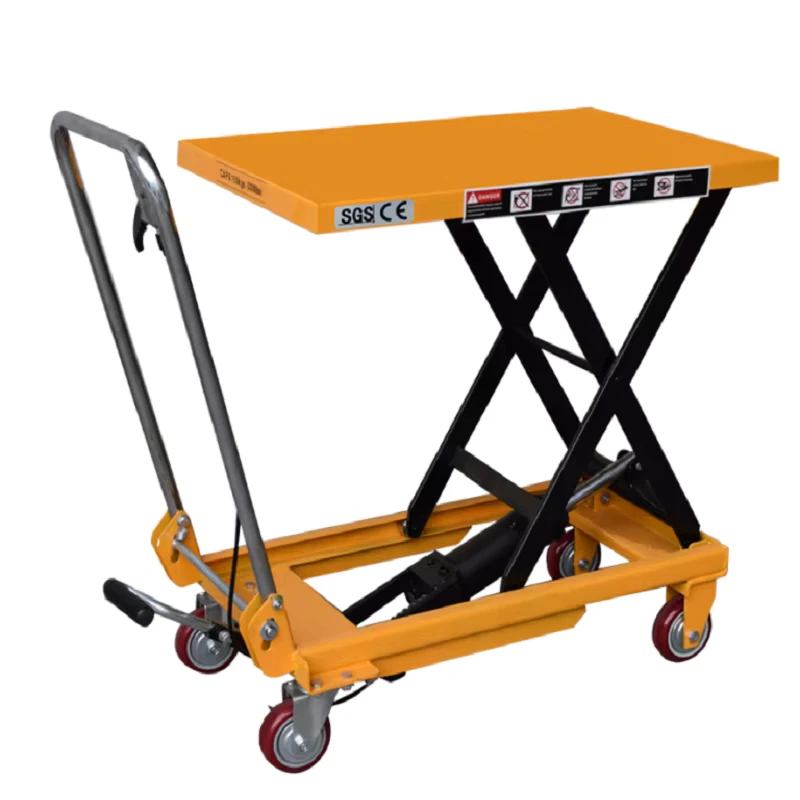 200kg Capacity Scissor Lift Trolley Rugged Platform Trolley Lift Table Manual Trolley Lift Table
