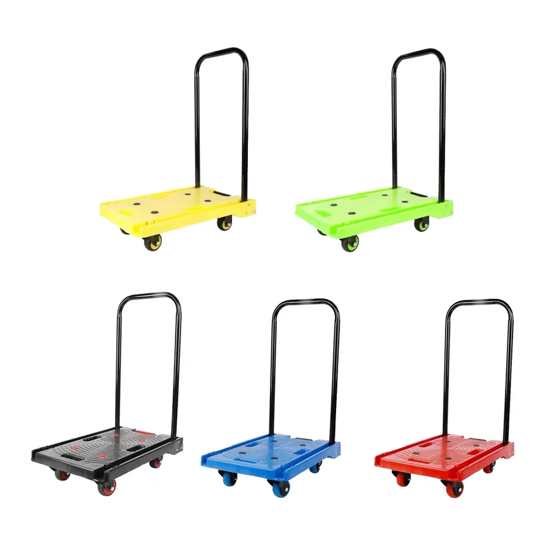 200kg Heavy Duty Compact Steel Platform Flatbed Portable Retractable Four Wheels Dolly Folding Luggage Hand Trolley Cart Truck