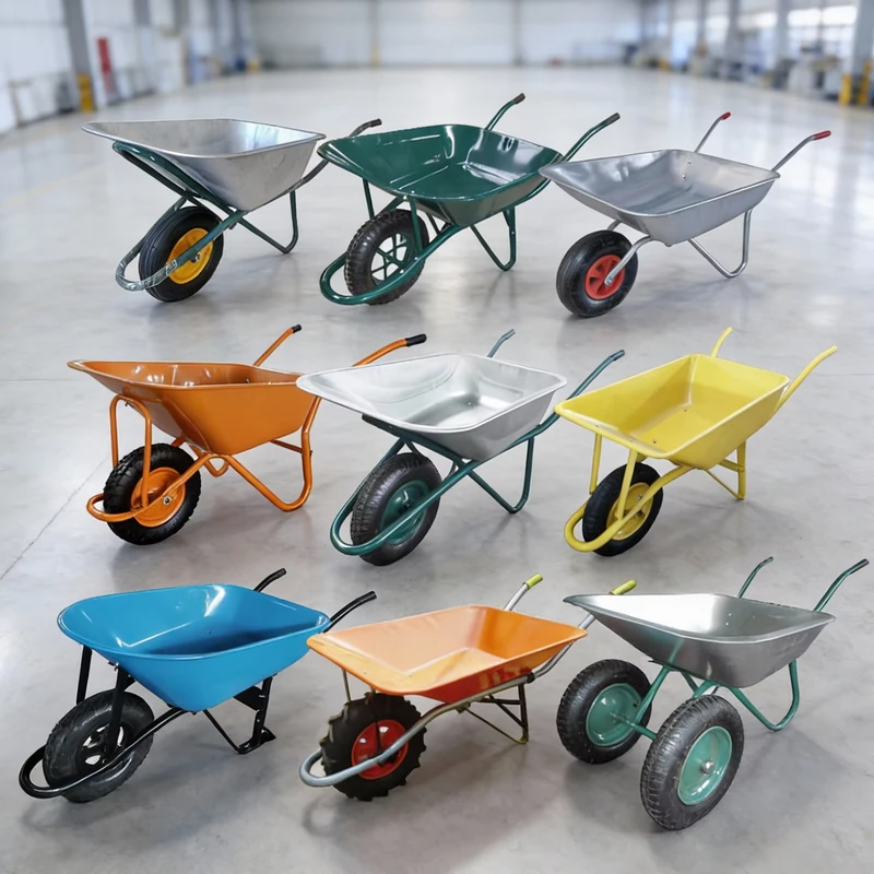 200kg Heavy Duty Wheelbarrow Metal Construction Wheel Barrow Pneumatic Wheel Industrial Carretilla Hand Trolley Cart
