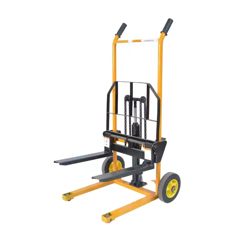 200kg Hydraulic Manual Stacker Forklift 1.6M Hand Pallet Truck Full Electric Stand Strong Load Capacity Portable Small Forklifts