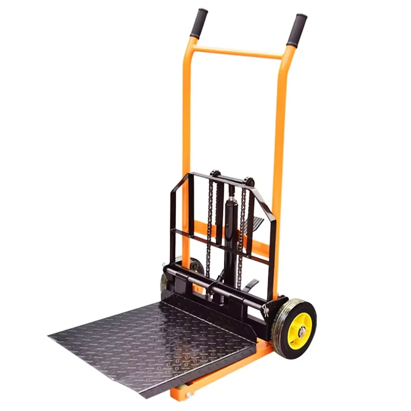 200kg Load Capacity Multifunctional Heavy Duty Steel Hand Stacker Manual Forklift Portable Shopping Tool Platform