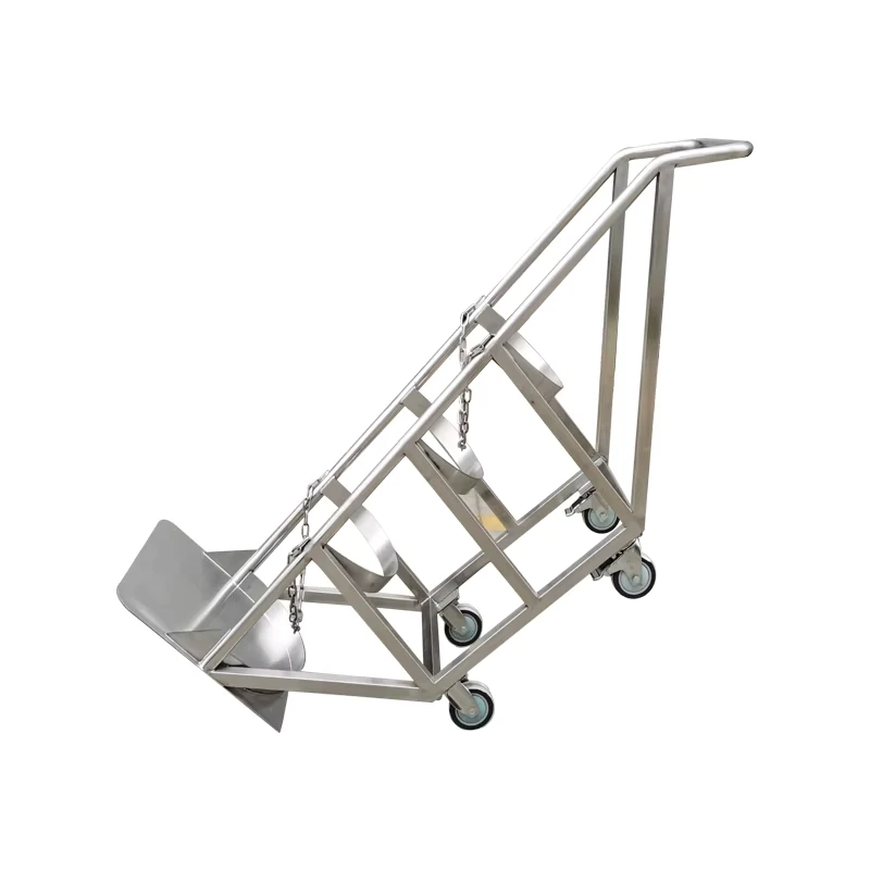 200kg Stainless Steel 304 Silvery Air Bottle Truck Hospital Use Oxygen Cylinder Trolley Portable Medical