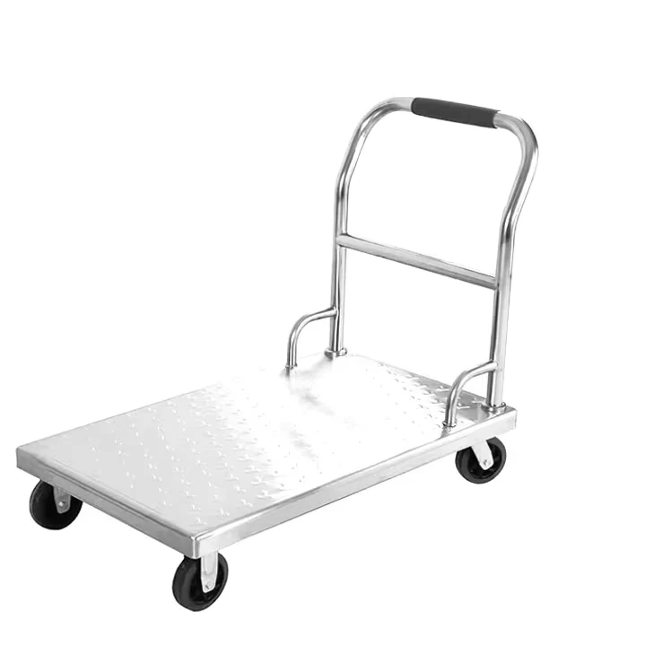 201 304 Stainless Steel Heavy Duty Cart Hotel and Restaurant Service Cart with Wheels Mobile