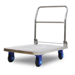 201 Stainless Steel Hand Carts 65*110 cm Anti Corrosion Cold Storage Trailerseafood Platform Trolley for Hotels