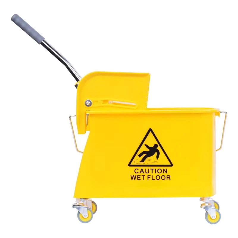 20L Single Barrel Mop Wringer Trolley Heavy Duty PP 360° Silent Casters for Home & Commercial Use