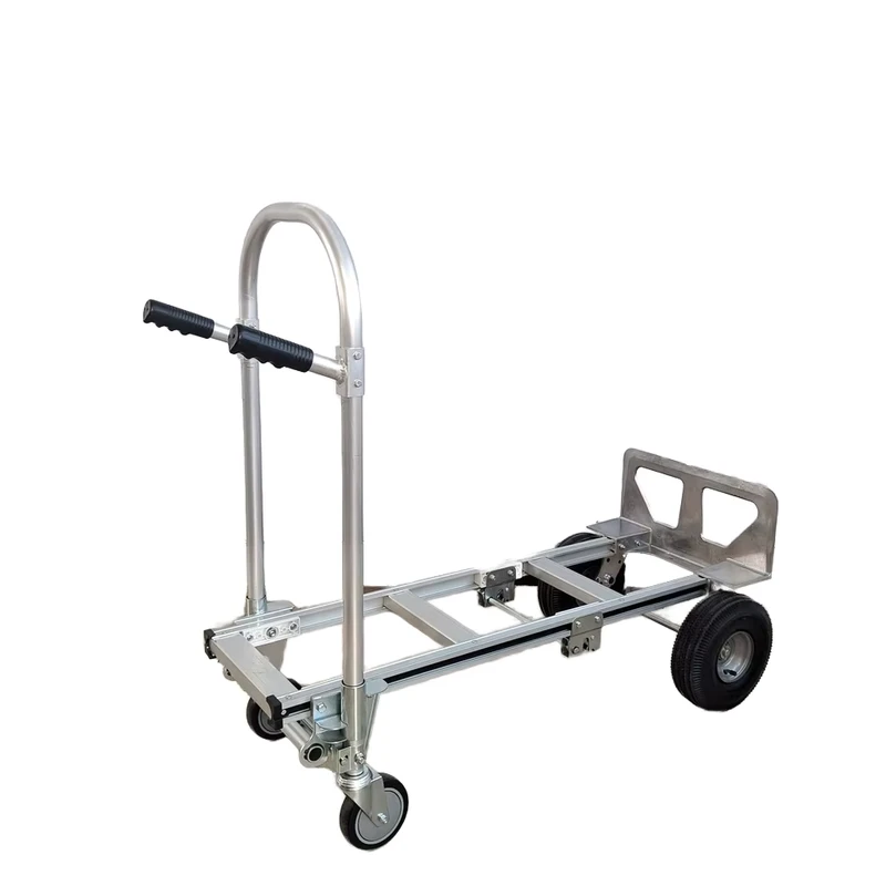 250KG Aluminum Alloy Airport Trolley Cart 4 Heavy Duty Rubber Wheels Metal Platform Structure Customizable OEM Luggage Trolley