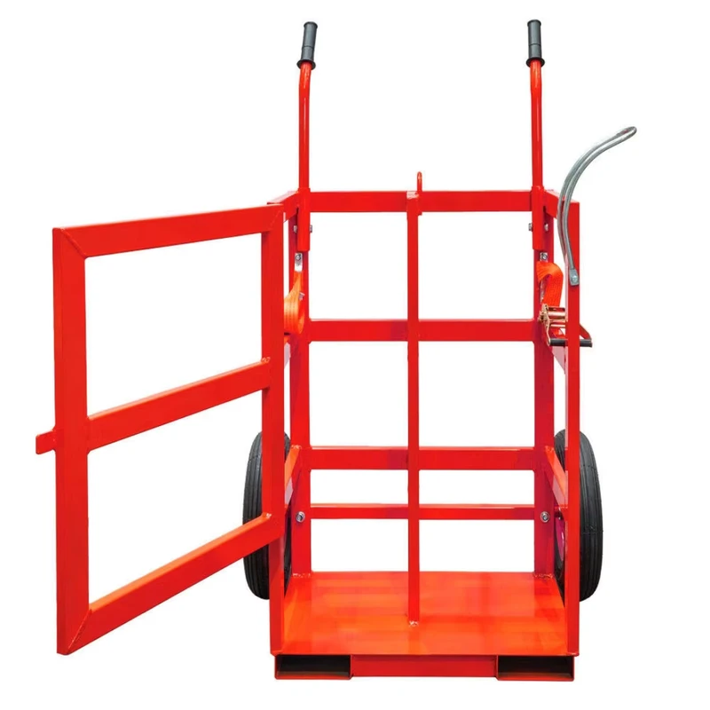 250kg Load Capacity Customizable OEM Support Double Wheel Metal Trolley Platform Truck Metal Gas Cylinder Trolley for Warehouse