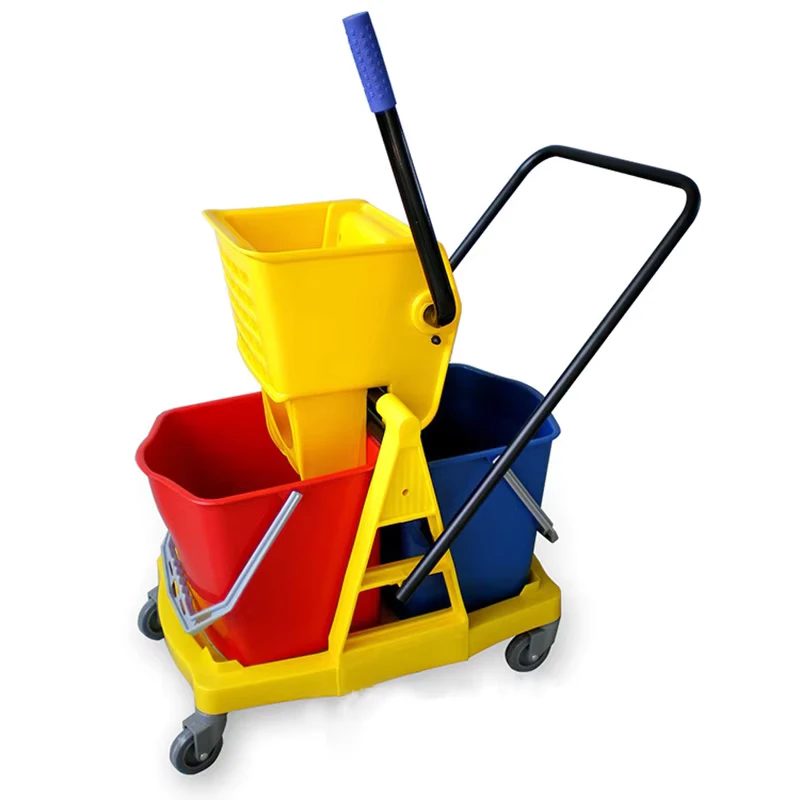 25l Wringer Bucket Easy Clean Cart Mini Mop Double Bucket Trolley Cleaning Bucket and Mop