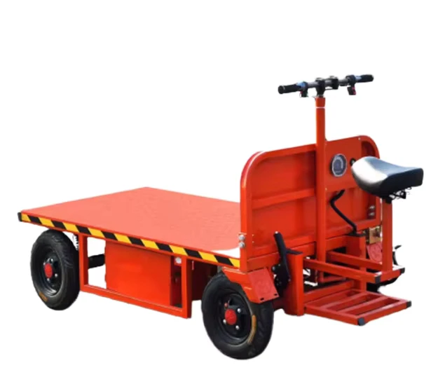 2M Electric Hand Trolley Warehouse Storage Logistic Cart for Tools Transport Steel Metal Frame Rubber PP Material Industrial Use