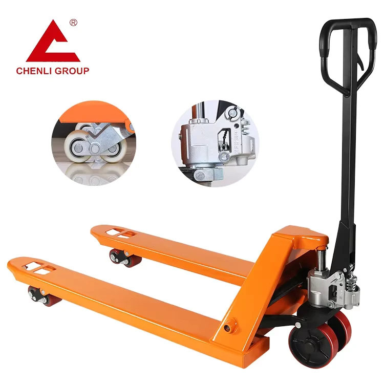 2T 2 Ton 3 Ton 2.5 Ton 3000kg Long Fork Lift Hand Pallet Jack Manual Hydraulic PU Nylon Wheel Pallet Truck