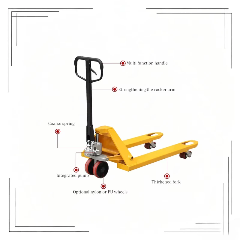 2Ton 3000Kg Manual Hydraulic Pallet Truck Indoor Outdoor Warehouse Handling Equipment with Flooring Hand Pallet Jack
