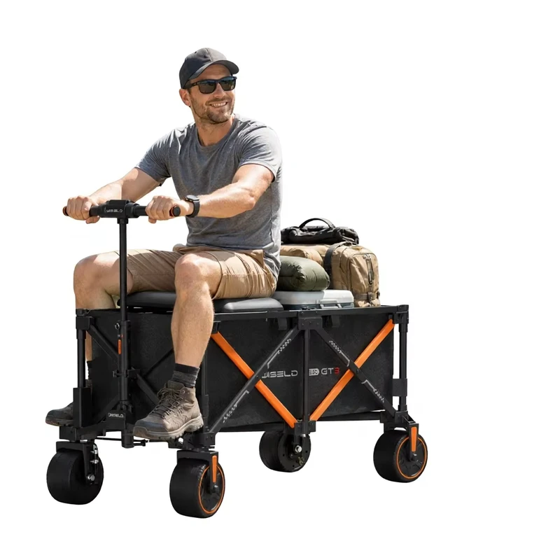 2WD Heavy Duty Outdoor Daily Tool, Stainless Steel Electric Trolley for Camping, Shopping & Beach