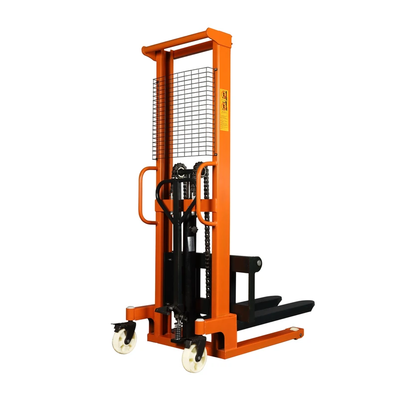 2ton*1.6m Manual Pallet Stacker Hand Truck Forklift with Nylon Wheels for Indoor Outdoor Use