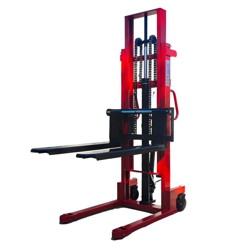 2ton Hand Manual Hydraulic Forklift Pallet Stacker C shaped Steel with 1150mm Fork Length and 200mm Max Lifting Height