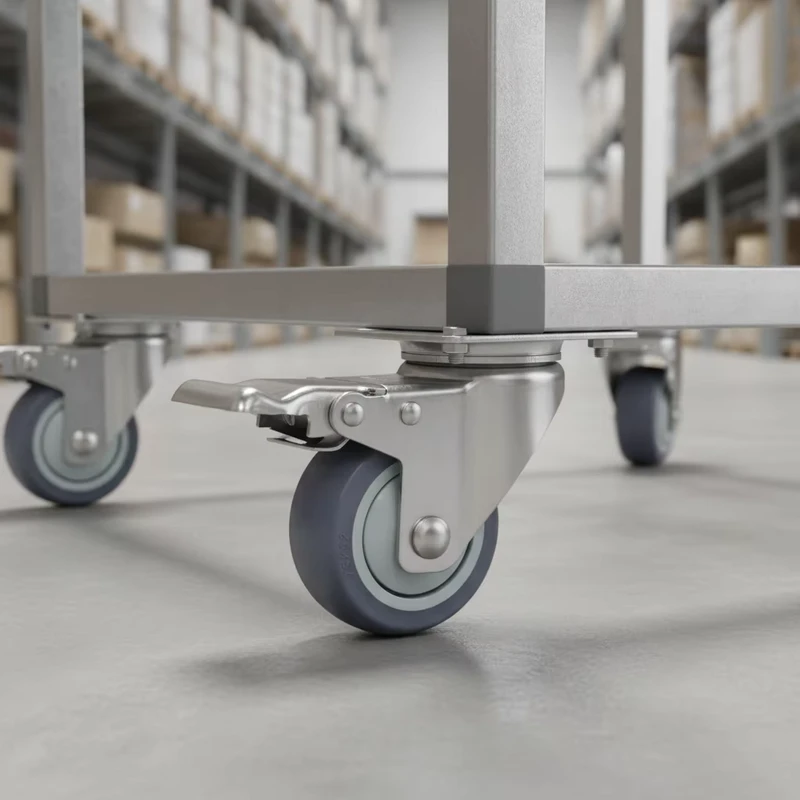 3 4 5 Inch Swivel Brake TPR Stainless Steel Wheel Castor 80kg 110kg 130kg Industrial Trolley Shopping Caster