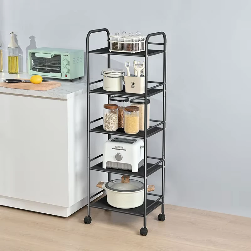 3 4 5 Movable Kitchen Storage Holders Rack Trolley Rolling Utility Cart Bathroom Supplies Storage Trolley
