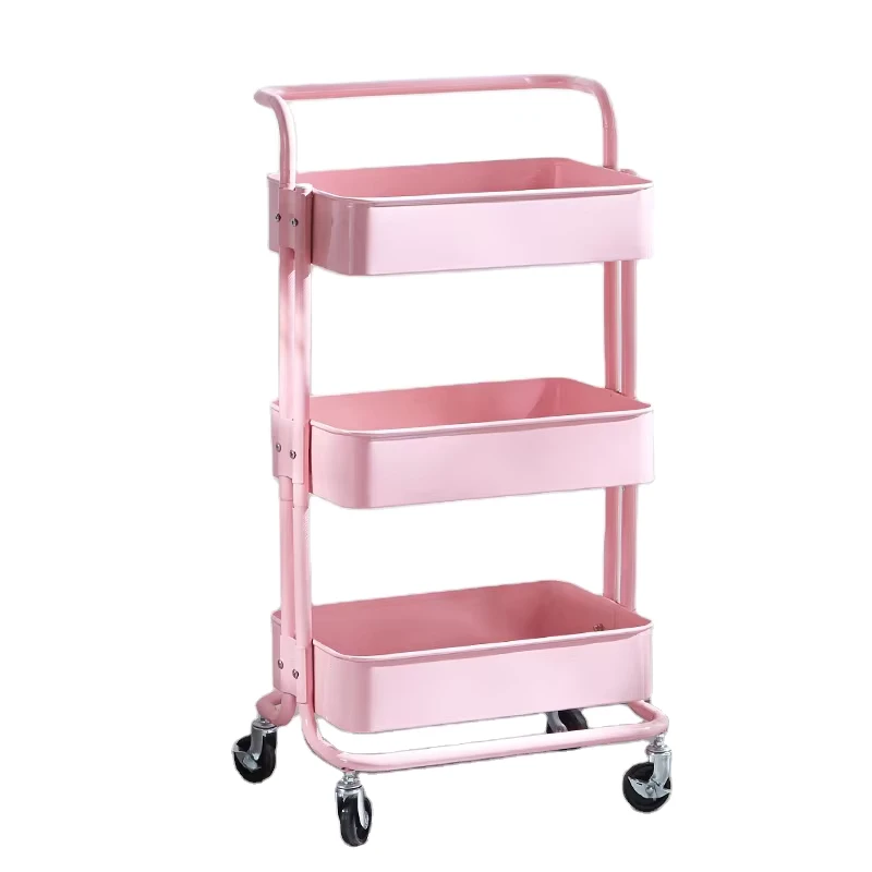 3 Layers Manicure Cart Storage Holders Beauty SPA Cart Barber Hair Metal Salon Trolley