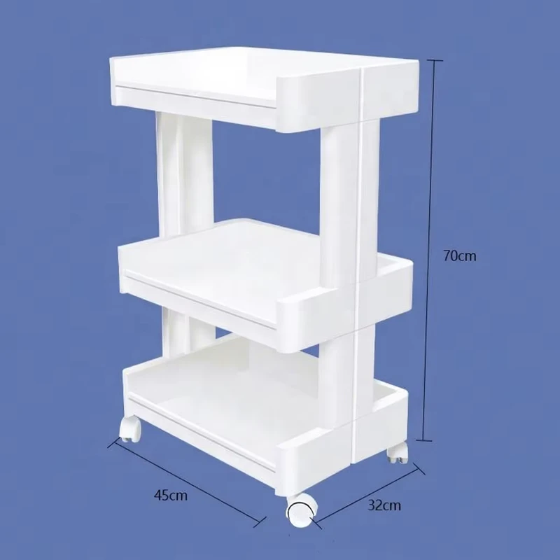3 Layers Manicure Cart Storage Holders Beauty SPA Cart Barber Hair Metal Salon Trolley