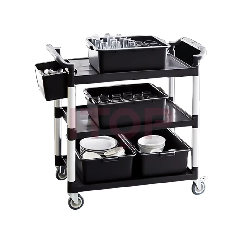 3 Shelf Utility Cart Plastic Hand Hotel Restaurant Service Trolley