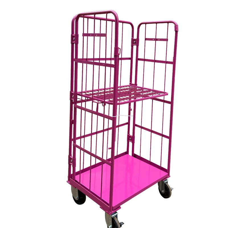 3 Side Roll Cage Trolley for Logistic Company