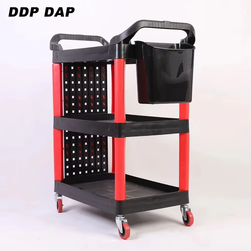 3 Tier Auto Detailing Tool Cart Rolling Car Wash Trolley with Wheels Garage Storage Cart for Car Beauty Repair