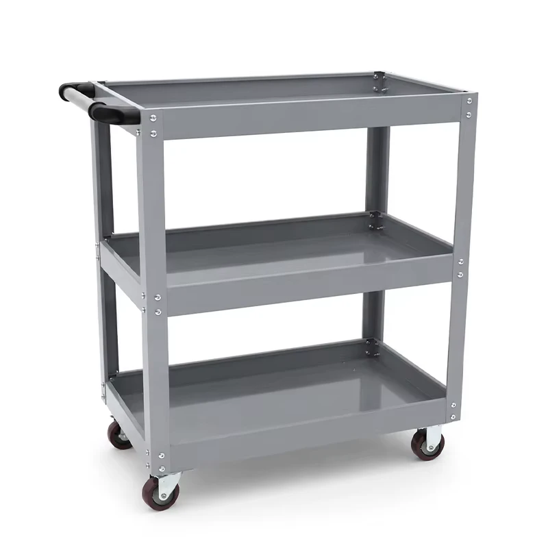 3 Tier Metal Rolling Utility Cabinet Cart with Handle OEM ODM OBM Customizable for Workshop Garage