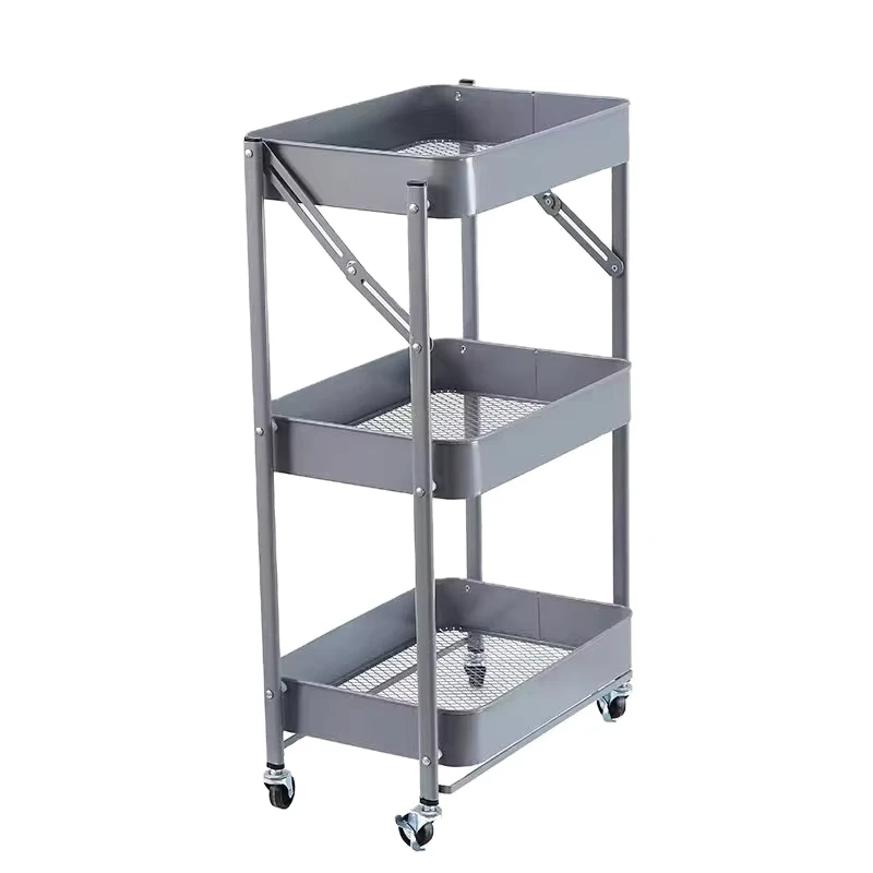 3 Tier Metal Utility Rolling Cart Storage Kitchen Trolley Cart for Office Kitchen Bathroom