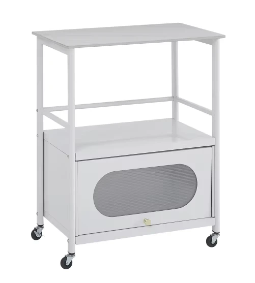 3 Tier Modern Stainless Steel Multi Function Cart Stone Top Rolling Trolley for Hotel Restaurant Kitchen Bathroom Living Room