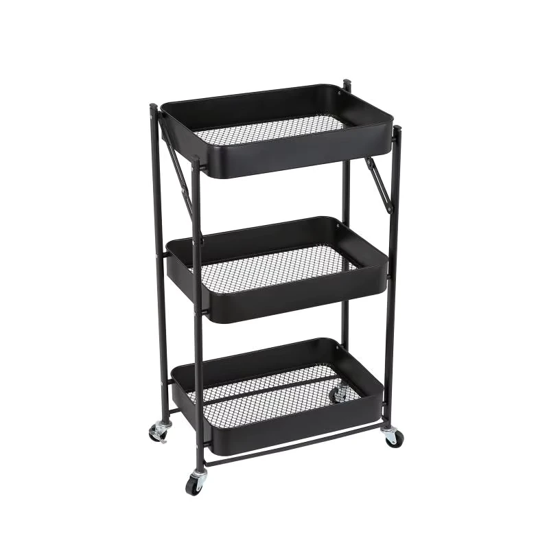 3 Tier Multifunctional Storage Rack Multi-layer Movable Metal Barber Shop Salon Trolley