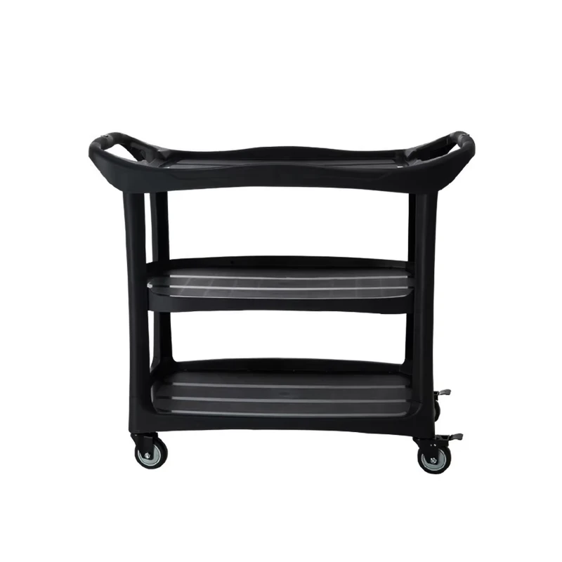 3 Tier Plastic Restaurant Hotel Catering Dinning Cart With Wheels Kitchen Serving Trolley Mobile ToolBus Medical Cart