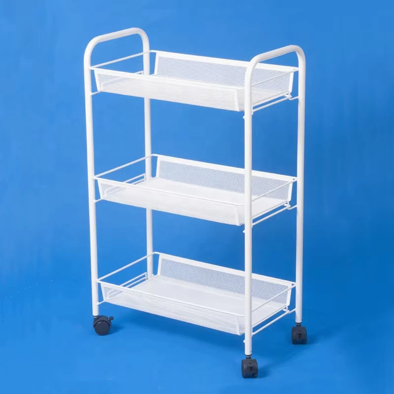 3 Tiers White Color Home Utility Cart for Storage and Organization