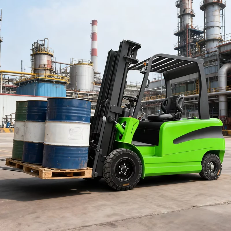 3 Way Stacker Seated Stand on Electric Forklift 3 4 5 6 7 10m Lifting Height Ac Motor Solid Tires Energy Saving