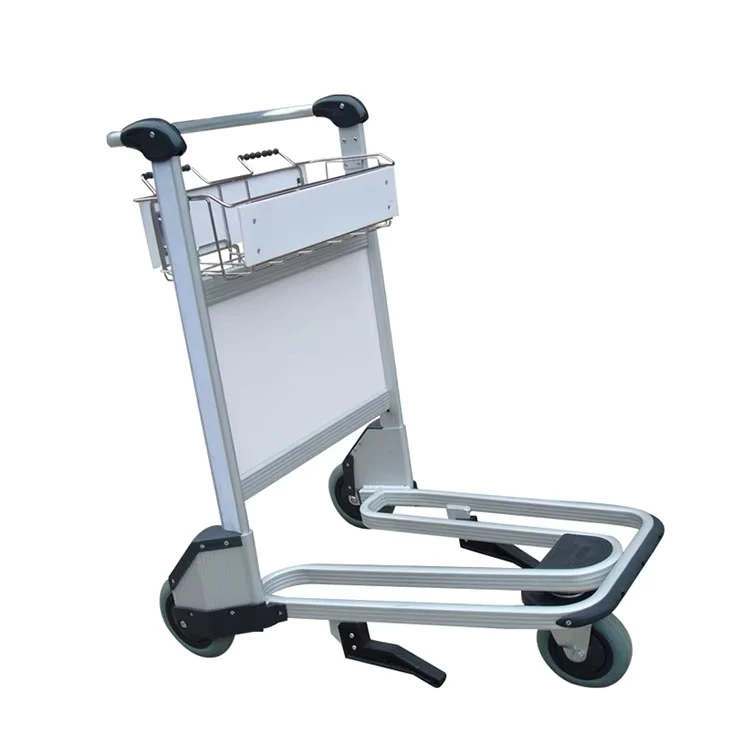3 Wheel OEM Stainless Steel Airport Baggage Carts Airport Luggage Trolleys