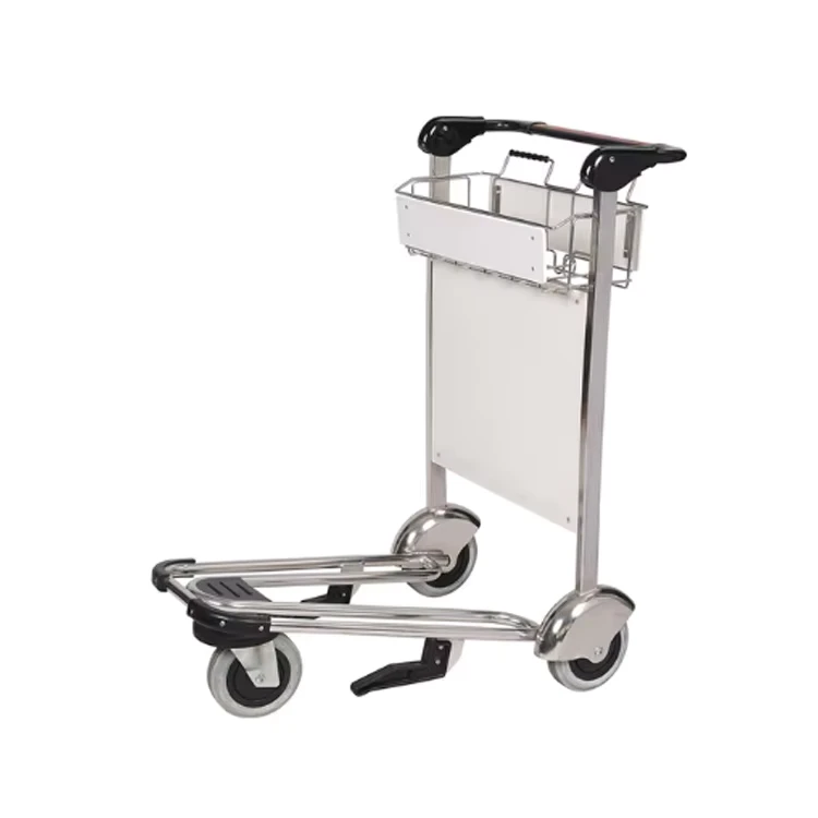 3 Wheel OEM Stainless Steel Baggage Airport Carts Airport Trolleys