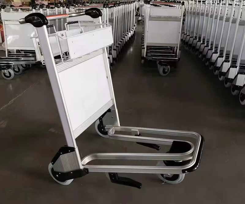 3 Wheels Bearing 250KG Aluminum Alloy Airport Trolley Cart with Automatic Brake