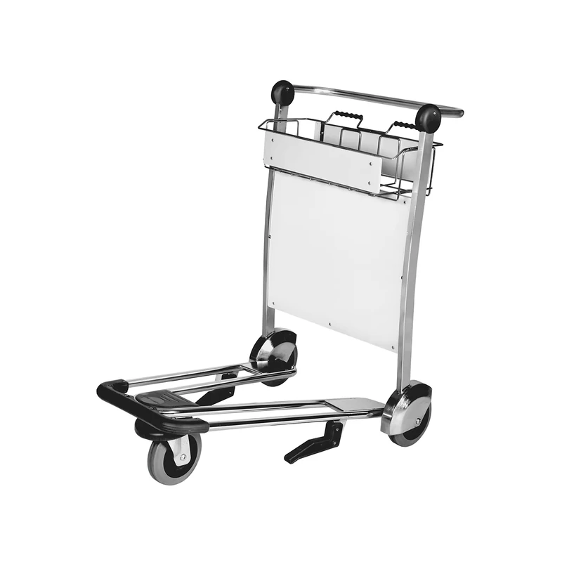 3 Wheels Stainless Steel Airport Hand Cart Trolley Luggage Baggage Cart Airport Baggage Cart